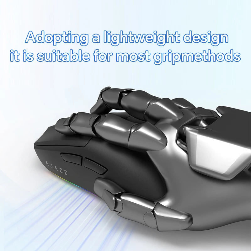 AJAZZ AJ139 V2 MC PAW3311 Wireless Gaming Mouse with RGB Magnetic Charging Base 24000DPI Bluetooth/Wired Mice,PC Gamer