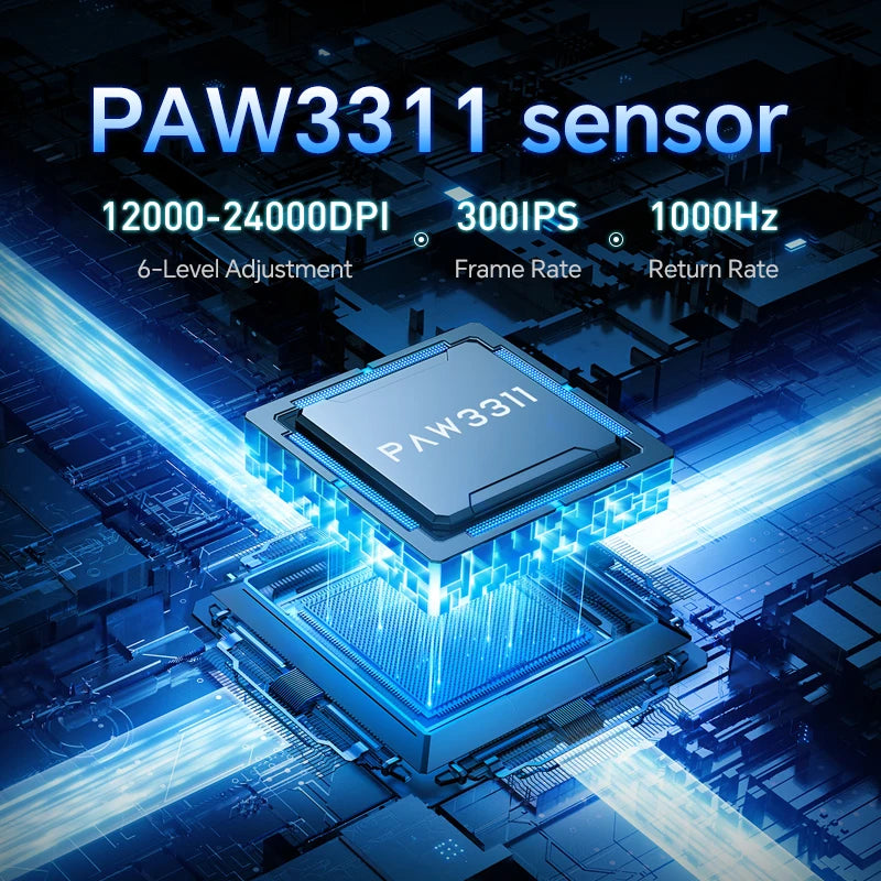 AJAZZ AJ139 V2 MC PAW3311 Wireless Gaming Mouse with RGB Magnetic Charging Base 24000DPI Bluetooth/Wired Mice,PC Gamer