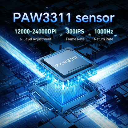 AJAZZ AJ139 V2 MC PAW3311 Wireless Gaming Mouse with RGB Magnetic Charging Base 24000DPI Bluetooth/Wired Mice,PC Gamer